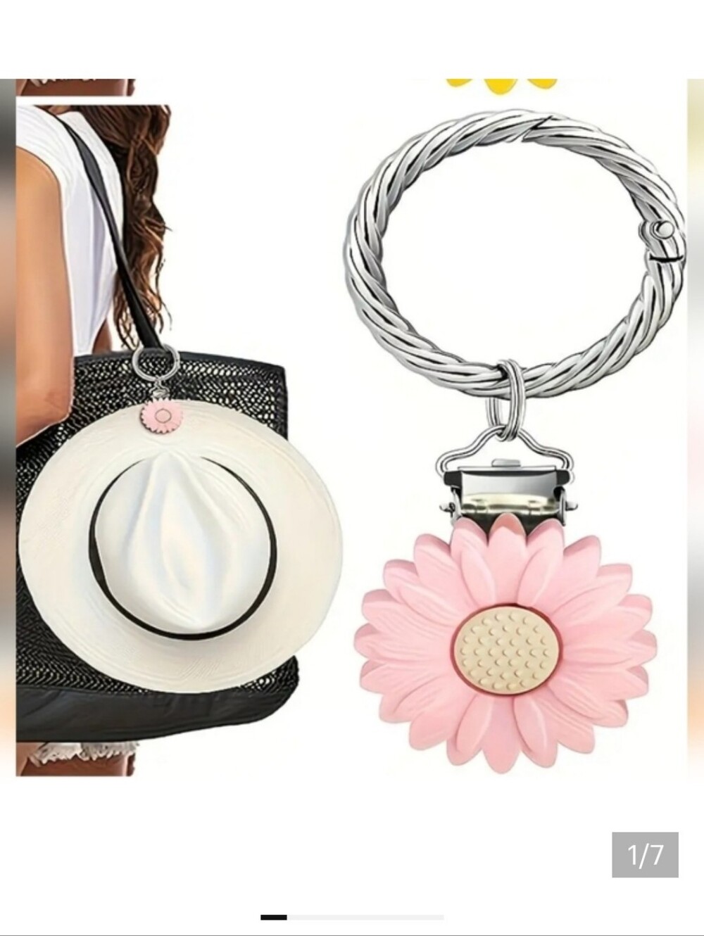 🆕️🌸 PINK FLORAL HAT CLIP 🌸